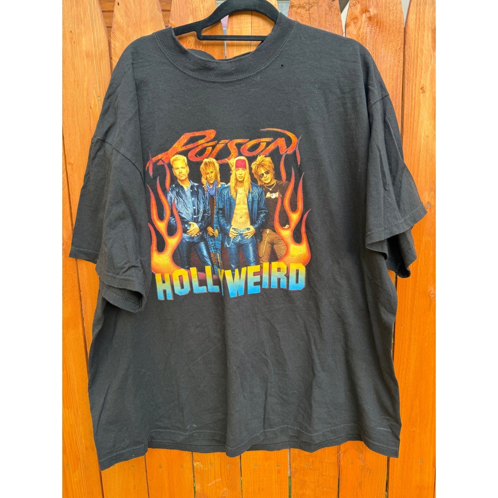 Vintage Poison Hollyweird Tour 2002 T-Shirt XL Delta Winger Cinderella Rock Tee